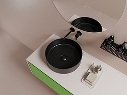 卫浴渲染智能马桶/花洒/浴室柜/艺术盆