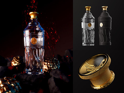 酒瓶表面复杂建模