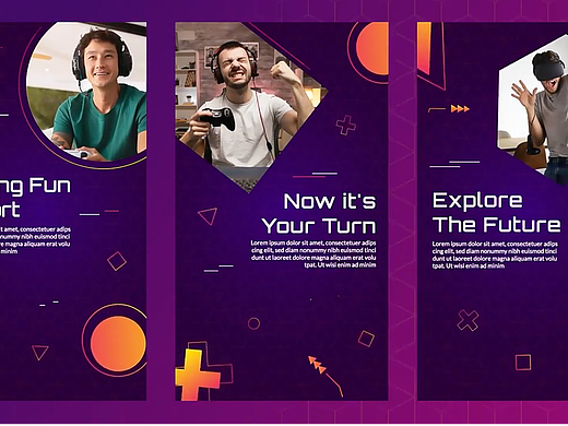 FCPX插件：9组竖屏电子竞技游戏图文排版封面动画E-Sport Gaming Stories