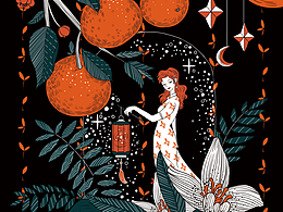 香水包装插画 ·迷夜橙花