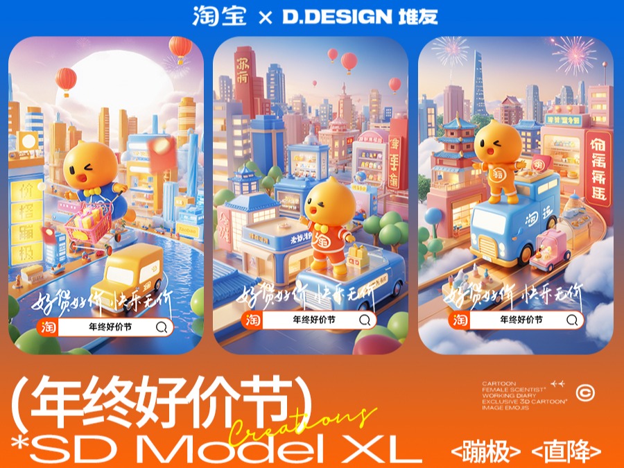 2023AIGC创作淘宝&堆友年货好价节丨SDXL模型结合案例