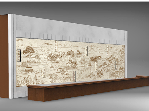 浮雕锻造民俗风光《沔阳八景图》