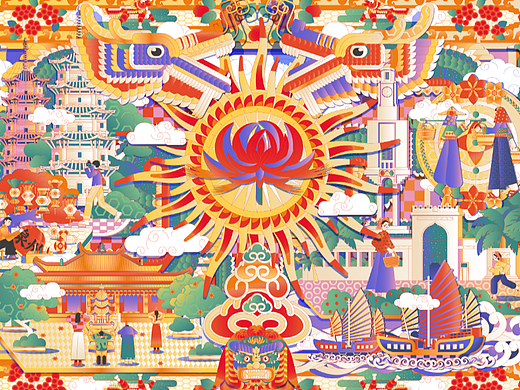 泉州城市IP插画——光明之城