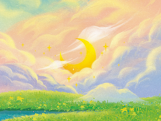 [ 云之国 ] 云中幻月 给云彩上色