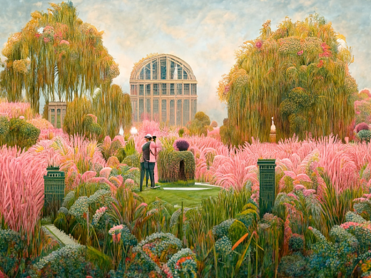 AI绘画档案馆｜植物园系列•粉黛乱子草
