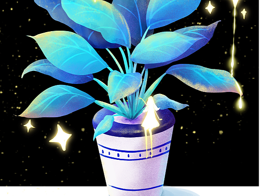 《星空盆栽》（个人主页-ZNjYwMTQwNzY=） - 艺术插画 - 站酷设计师小慧七分甜原创素材 - 站酷ZCOOL