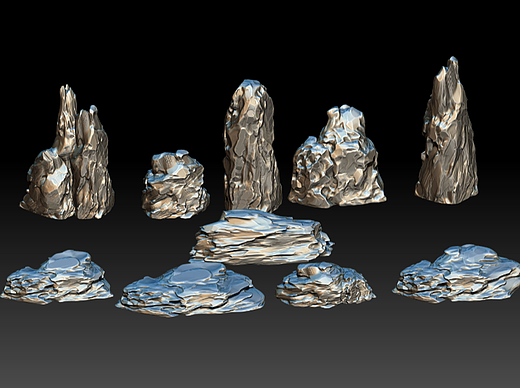 ZBrush石头山雕刻3D模型
