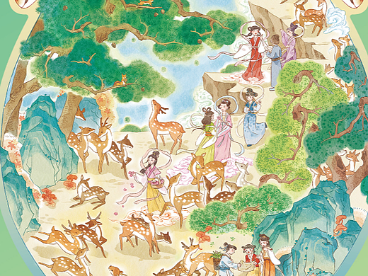 插画拼图|神鹿仙林