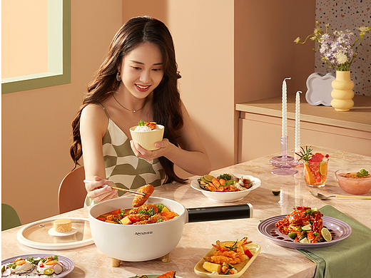 电商场景拍摄-电炒锅 电煮锅 炒锅 
