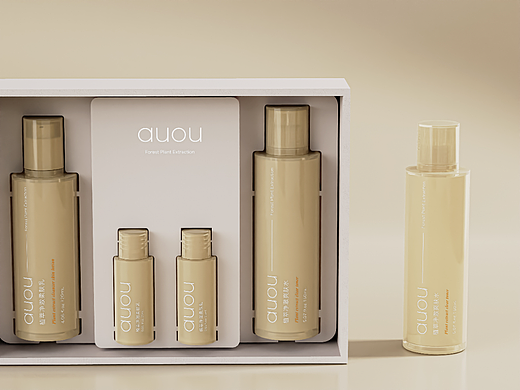 AUOU水乳套装设计-keyshot渲染护肤品