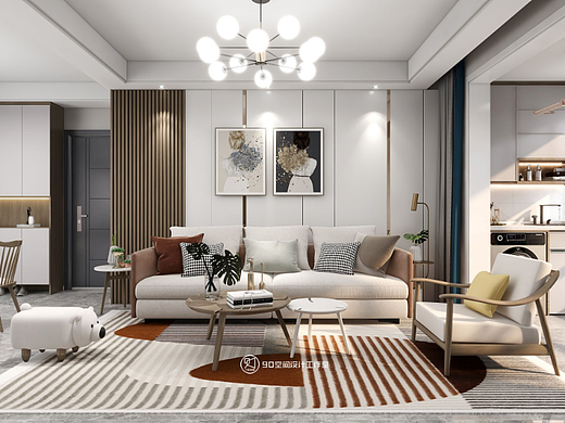 90空间设计∣95㎡北欧风格，撞色搭配中的理想生活