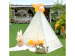 蕾絲印第安兒童帳篷-小清新