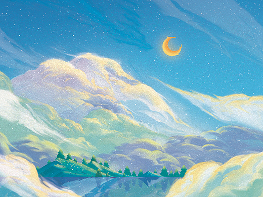 commercial illustration37023340 days ago【云朵】云中幻月,给云彩