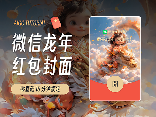 AIGC教程-零基础 15 分钟搞定龙年微信红包封面