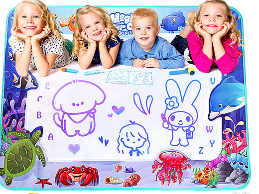 亚马逊-10080cm神奇魔法水画布涂鸦垫（海洋世界 ）