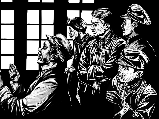抗战版画单人物2