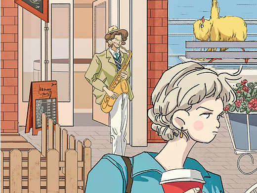 插画——扁平商业长街