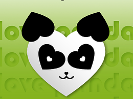 愛心熊貓頭形象