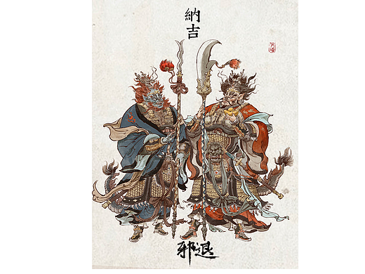 新年第一张画，画了对门神，愿一切顺遂