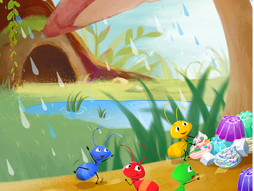 儿童绘本-小蚂蚁搬家