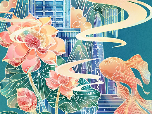 校园文创插画/国潮
