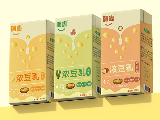 浓豆乳包装插画设计