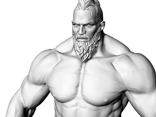 巨型肌肉男人3d模型建模分享