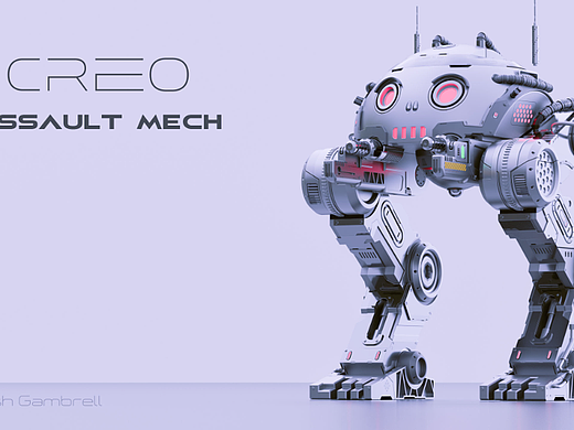 《硬表面科幻机甲》Blender建模渲染