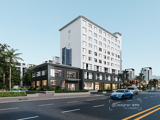 商场大楼外立面鸟瞰