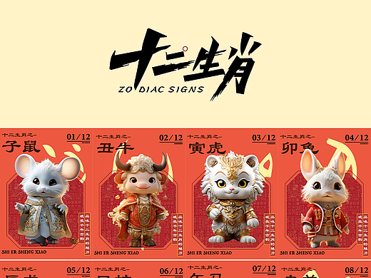 十二生肖（个人主页-ZNjczMTkzOTI=） - 海报 - 站酷设计师美女猪刚烈原创素材 - 站酷ZCOOL