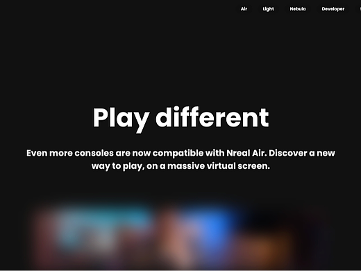 Nreal 官网设计 Gaming