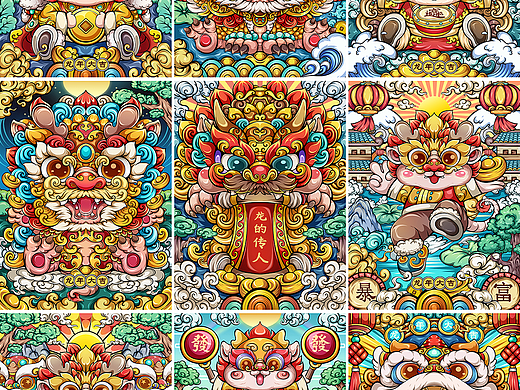 雨宫晴 | 国潮龙年2024插画系列（一）