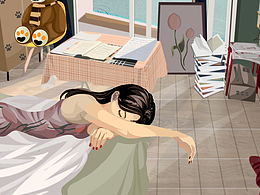 插画-4月自己的小房间