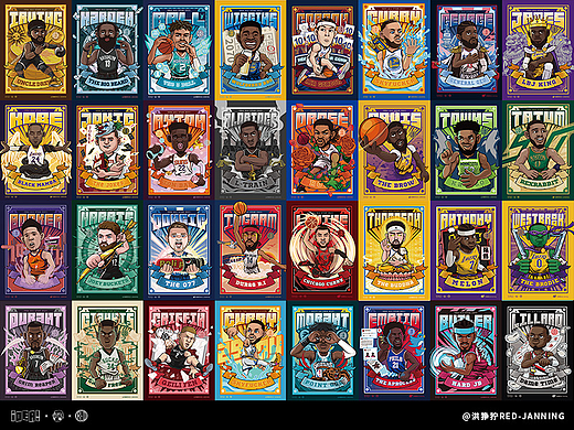 NBA创意球星卡系列插画