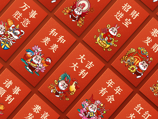 兔年吉祥国潮新年 兔年主题插画