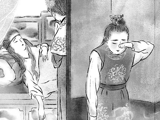 去年画的《红楼梦》插图