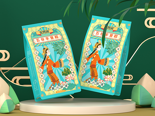 巨灵设计｜插画风格端午粽子礼盒包装设计