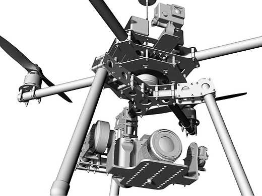 航空摄影四轴飞行无人机3D模型