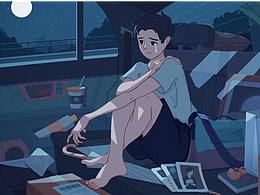 插畫-夜里的故事