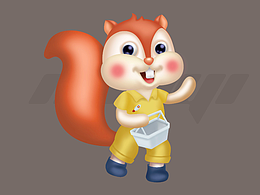 IP松鼠可愛(ài)購(gòu)物零食動(dòng)物IP零售企業(yè)吉祥物潮玩IP形象