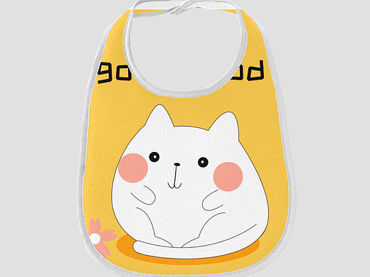 卡通小猫插画应用在儿童围兜上