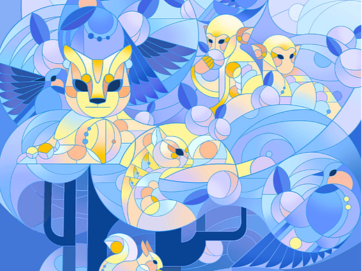 "万物共生”北京生物多样性插画设计
