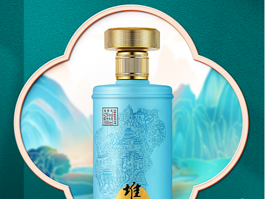 堆花酒海报 产品图 空间场景搭建