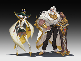 一組埃及世界觀的角色設計