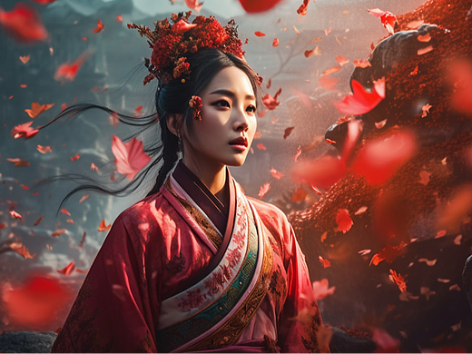 midjourney AI绘画国风女性