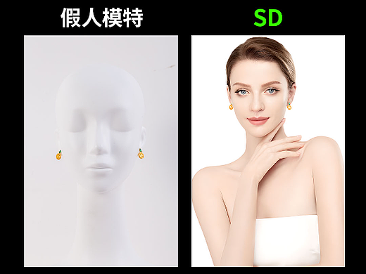AI-生成写实耳钉模特场景教程