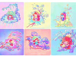 原创插画-水彩梦幻人物系列