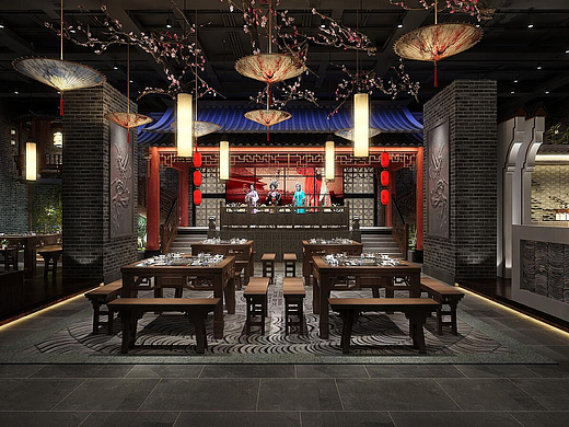成都火锅店设计|中式火锅店装修公司【潮辣火锅店】