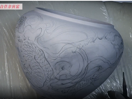 由龍青花瓷绘制2023合作景德镇名窑•余寅窑 #青花瓷 