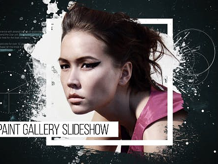 AE模板|创意旋转动态油漆画廊液态时尚模特视频片头